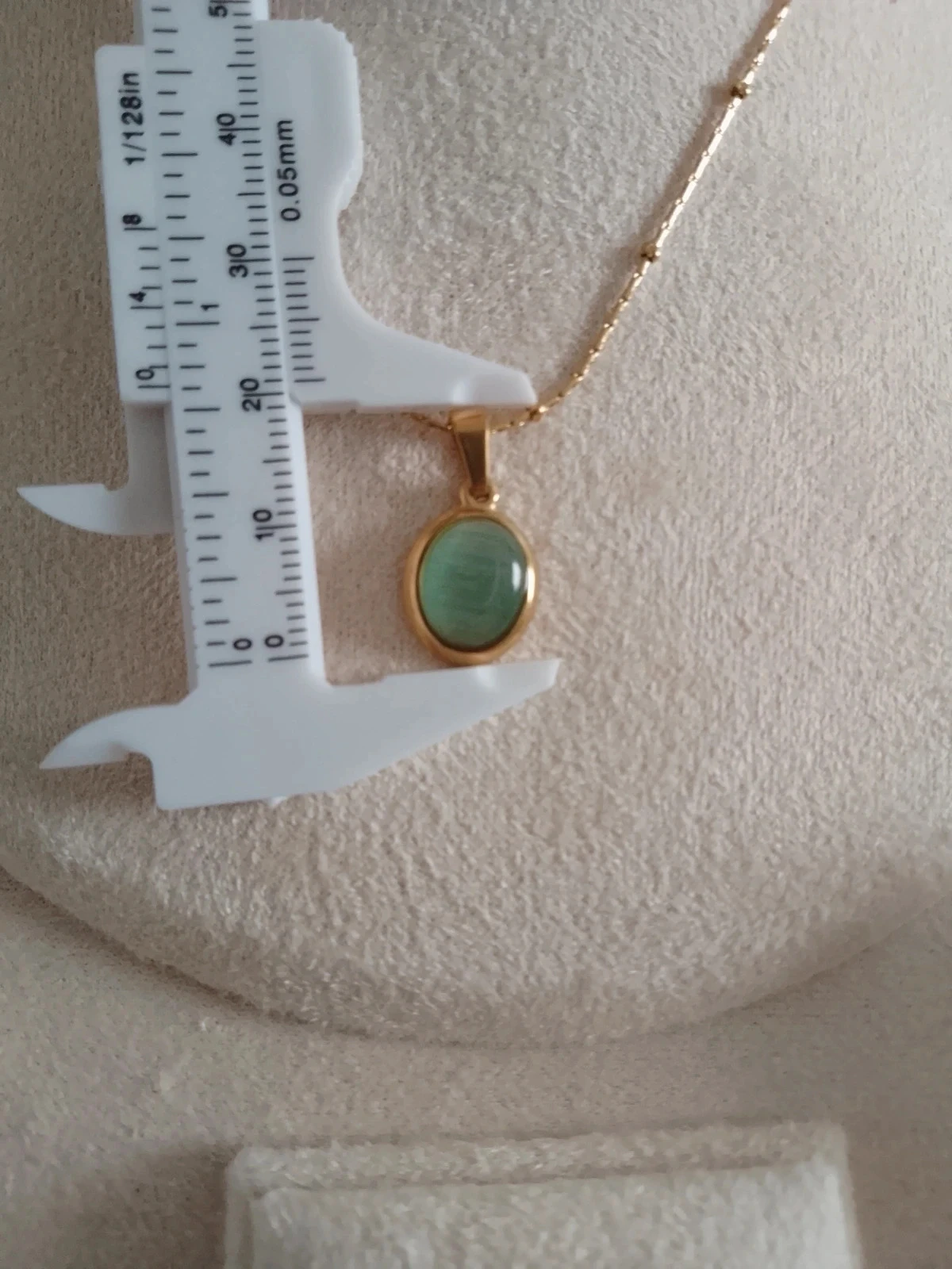 Collier pendentif pierre oeil de chat – photo 3